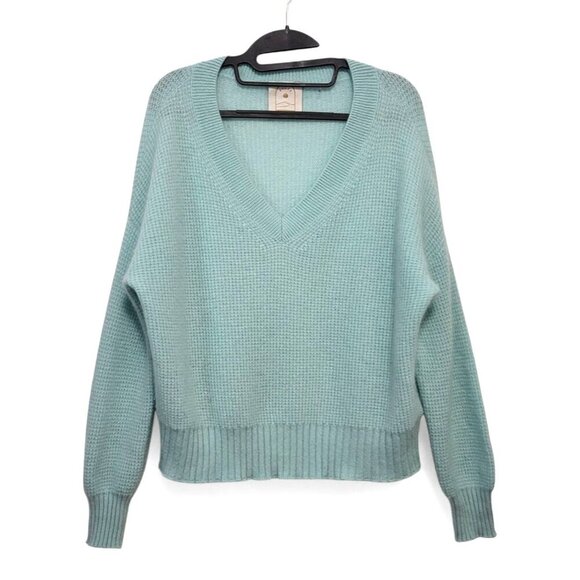Sunny Cashmere Ice Blue V-Neck Sweater - Picture 11 of 12